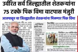 उर्वरित सर्व जिल्ह्यातील शेतकऱ्यांना 75 टक्के पिक विमा वाटपास मंजुरी