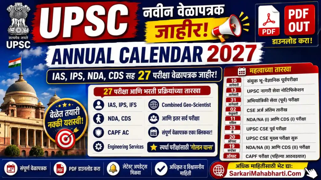 UPSC Annual Calendar 2027