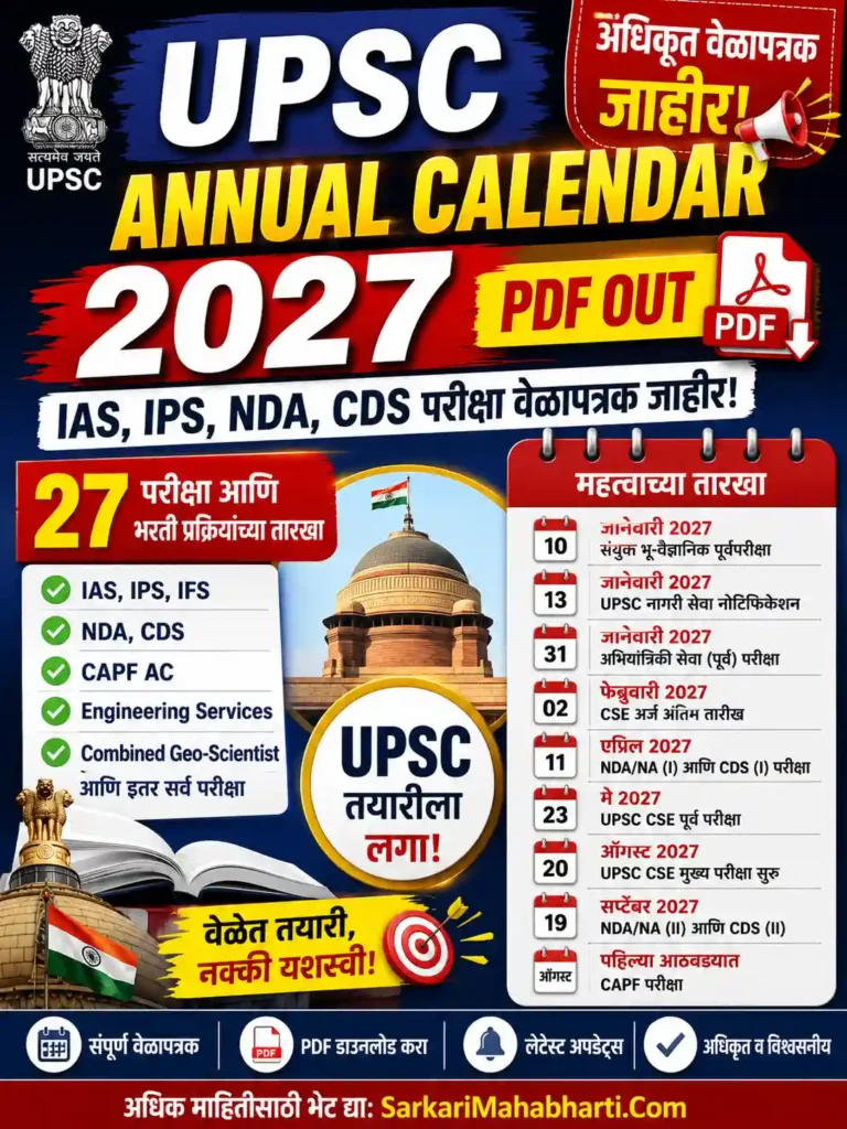 UPSC Annual Calendar 2027